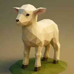 Low-Poly Lamb – Minimalist 3D Printable Animal Model