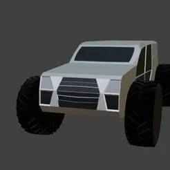 low poly land cruiser 200 on big wheels.