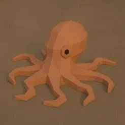 Low Poly Octopus 3D Model – STL File for 3D Printing
