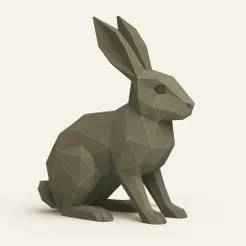 Low Poly Rabbit STL – Geometric Bunny 3D Model for Printing