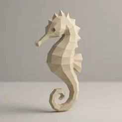 Low Poly Seahorse 3D Model – STL File for 3D Printing