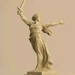 Low Poly The Motherland Calls 3D Model – STL File for 3D Printing