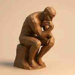 Low Poly The Thinker 3D Model – STL File for 3D Printing