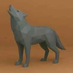 Low Poly Wolf 3D Model – STL File for 3D Printing