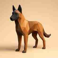 Loyal Geometry: Low-Poly Belgian Malinois