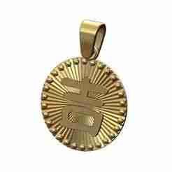 Lucky luck chinese faceted sunrays beaded coin pendant charm