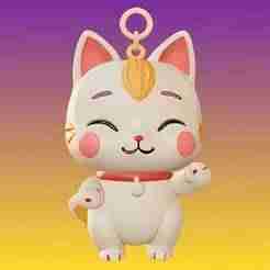 Lucky Waving Cat Keychain