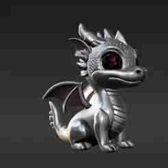 Luxurious Ruby-Eyed Dragon Keychain Charm - Elegant & Cute Fantasy Creature 3D Print Model