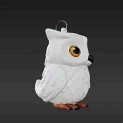 Magical Feathered Friend Keychain 3D Model - Stylized Owl for FDM & Resin Printing