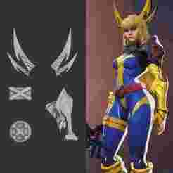 Magik Retro X-Uniform head piece, glove and belt - Marvel Rivals