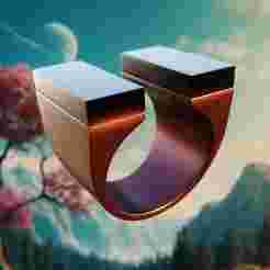Magnetron Split Ring - Futuristic Minimalist 3D Print Model 98