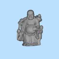 Maitreya Buddha carrying a child miniature scene model