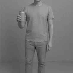 man drinking soda to place next to the soda can dispenser (1/64)