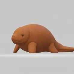 Manatee Cute Figurine STL File for 3D Printing | Adorable Sea Cow Model