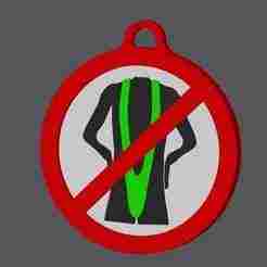 Mankini/Borat String Forbidden v2 - Traffic Sign - Keychain