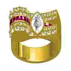 Marquise and Round Diamond Cocktail Ring