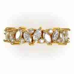 Marquise and Round Diamond Half Eternity Wedding Ring