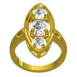 Marquise Shape Three Round Diamond Solitaire Ring