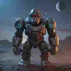 Mecha Gorilla Robot - Sci-Fi Cyber Ape 3D Printable Model | Solid One-Piece Figure | No Supports Needed