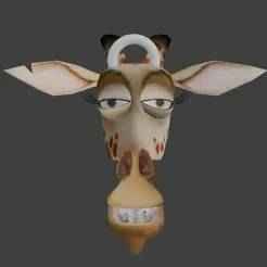 Melman the Giraffe Head Keychain - Madagascar Anxious Tall Friend - Madagascar - Ready to Print