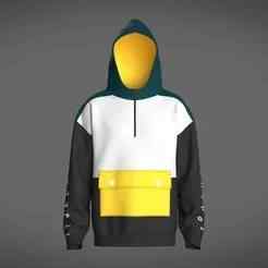 Men Hoodie With Pocket  | Marvelous / Clo3d / obj / fbx