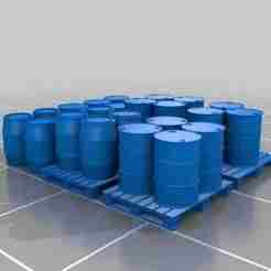Metal drums on pallets