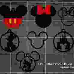 Mickey and Minnie Christmas ornaments set