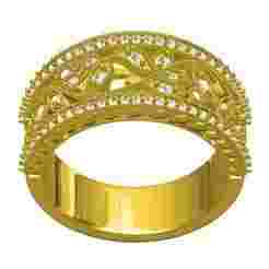 Milgrain Art Deco Half Eternity Band
