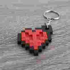 Minecraft Hardcore heart keychain