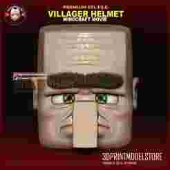 Minecraft Movie Villager Helmet Head Cosplay Mask - Halloween - Anime