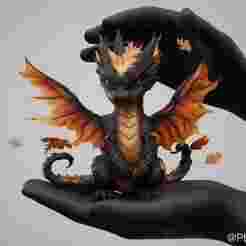Mini Drako Fire - Autumn Dragon STL Figure