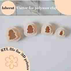 Mini Ghost with hands polymer clay cutter