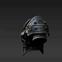 Miniature Angled Guard Pauldron - Detailed Dark Steel Fantasy Armor Accessory for Keys