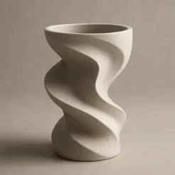 Minimal Abstract Twisted Planter STL