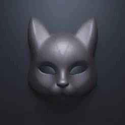 Minimalist Gothic Cat Mask free