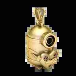 Minion Pendant with Heart – 3D Printable Jewelry Model | Cute Cartoon Design