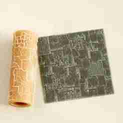 Mixed Scrap Roof Texture Roller STL File no.2 – Seamless Texture Roller for Clay, Pottery, Fondant and Crafts