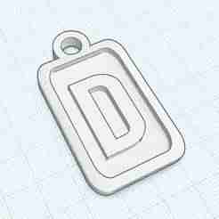 Modern Letter Keychain - D (A-Z Collection) - 3D Printable Personalized Keyring