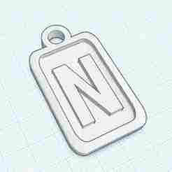 Modern Letter Keychain - N (A-Z Collection) - 3D Printable Personalized Keyring
