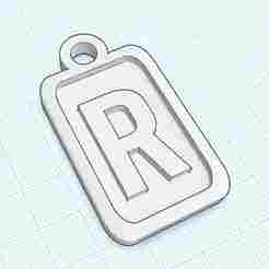 Modern Letter Keychain - R (A-Z Collection) - 3D Printable Personalized Keyring