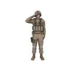 Modern Soldier Saluting in Digital Camo 3D Model