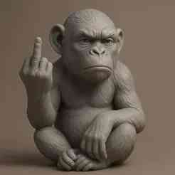 Monkey Middle Finger STL