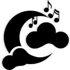 moon with clouds shaped like musical notes 1 - 2D/3D Wall Art STL+SVG For CNC Router, Plasma, Waterjet, Laser & 3D Printer