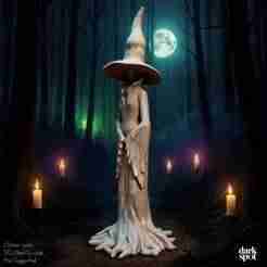 Moonveil Witch - Gothic Statue STL