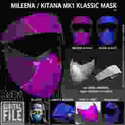 Mortal Kombat Mileena Kitana Klassic Mask + Bandana Cosplay - MK1 - 3D Model STL Files