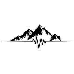 mountain range turning into a heartbeat line 3 - 2D/3D Wall Art STL+SVG For CNC Router, Plasma, Waterjet, Laser & 3D Printer