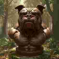 Muscular Bulldog Bust – 3D Print Model