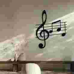 Music Notes Treble Clef Wall Decor Art