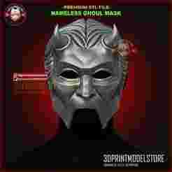 Nameless Ghoul Mask - Horned Ghost Mask Halloween Cosplay Helmet