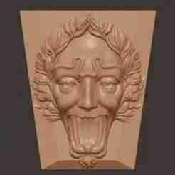 Neoclassical Gargoyle Lintel Keystone STL